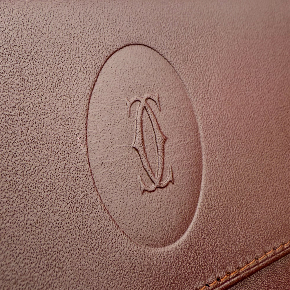 CARTIER Must Line Leather Long Purse Bordeaux LHQ1351