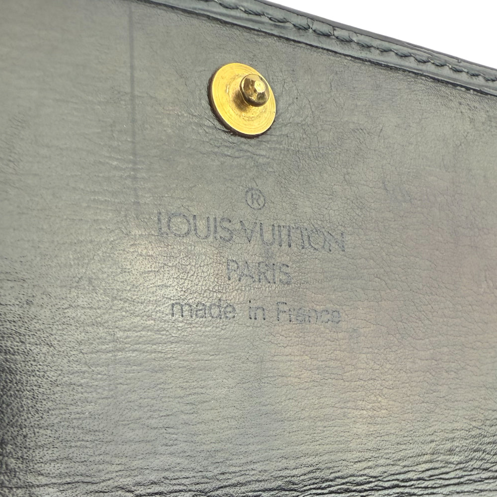 LOUIS VUITTON Sarah Epi Black Leather Long Purse LHQ1356