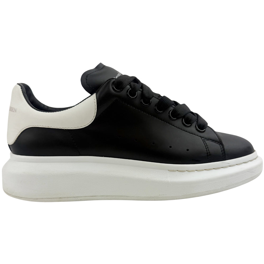 ALEXANDER MCQUEEN Black & White Leather Trainers Size 6 LHQ1358