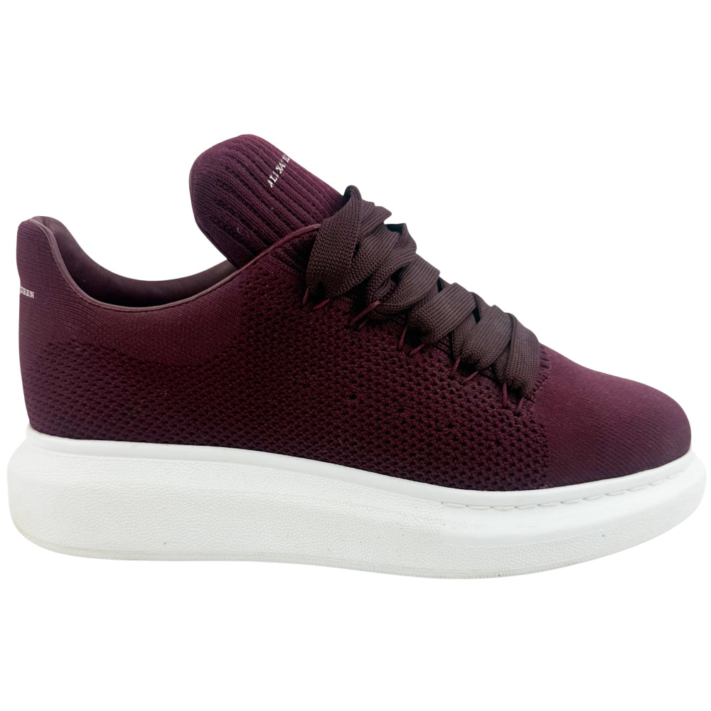 ALEXANDER MCQUEEN Burgundy & White Canvas Trainers Size 6 LHQ1359