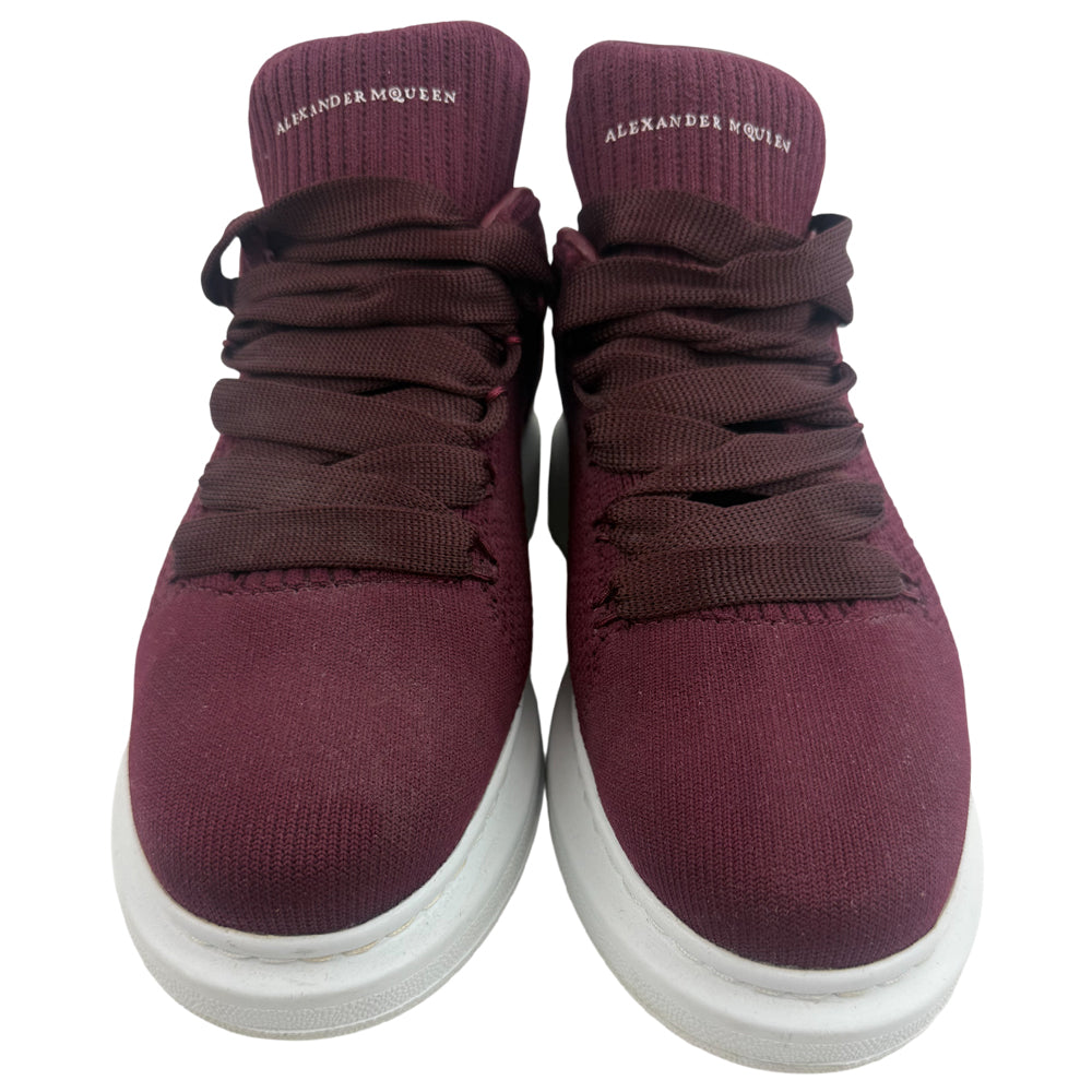 ALEXANDER MCQUEEN Burgundy & White Canvas Trainers Size 6 LHQ1359