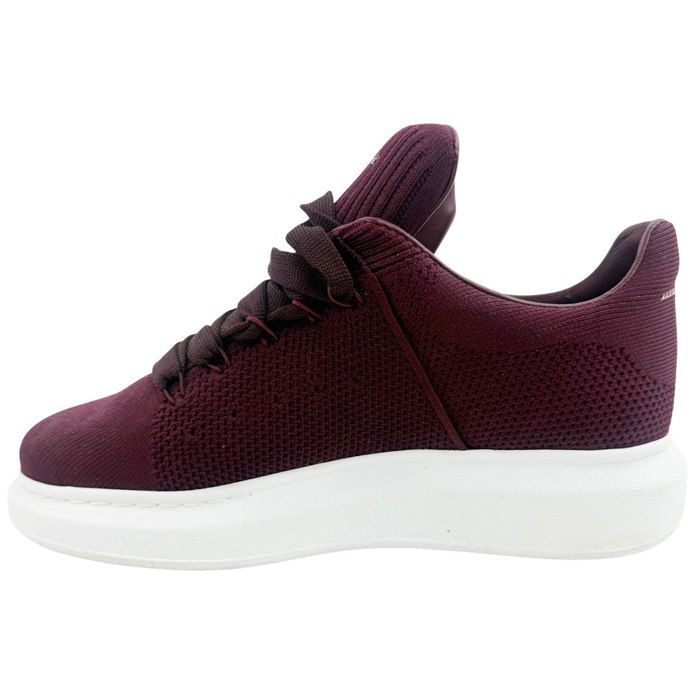 ALEXANDER MCQUEEN Burgundy & White Canvas Trainers Size 6 LHQ1359