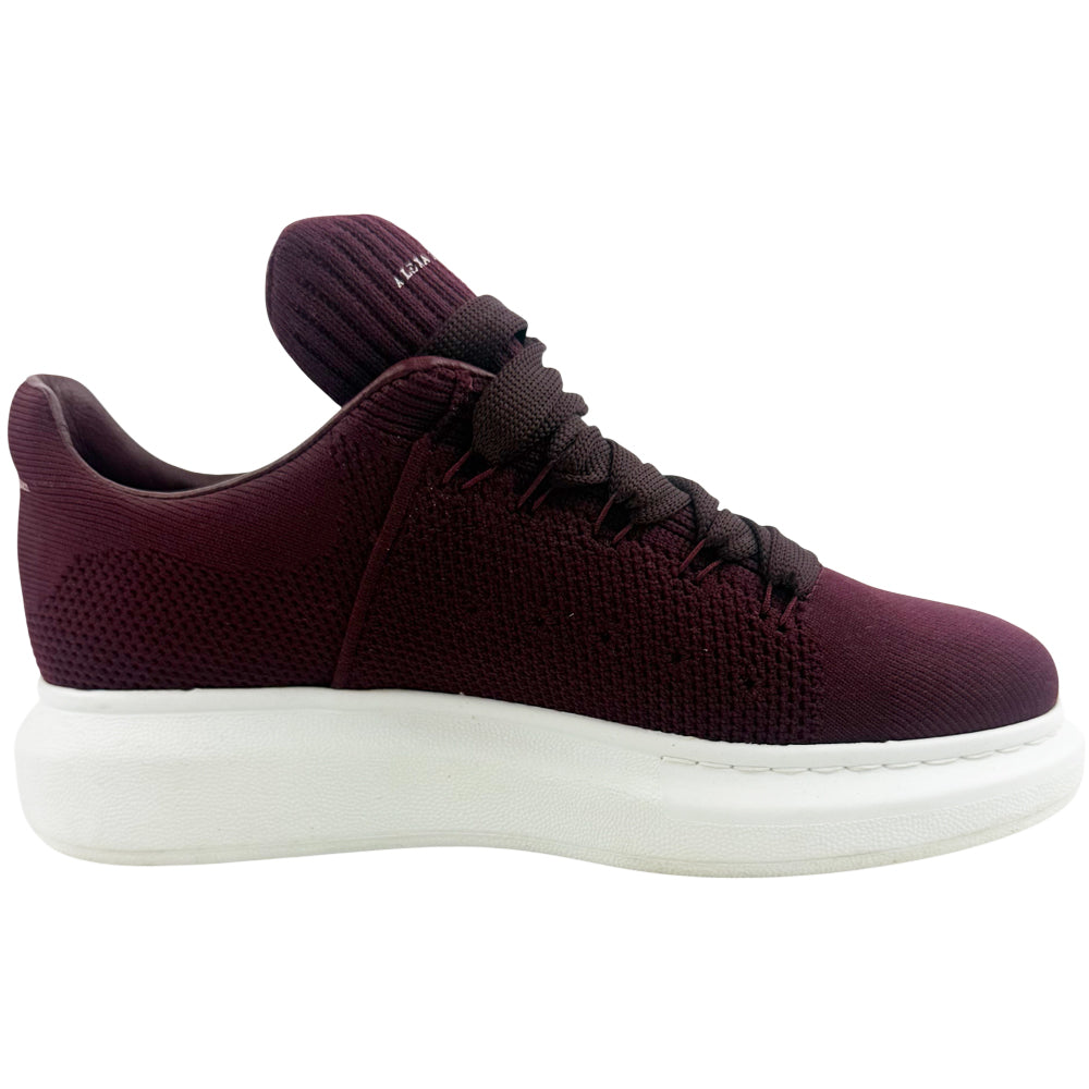 ALEXANDER MCQUEEN Burgundy & White Canvas Trainers Size 6 LHQ1359