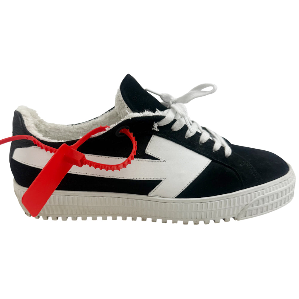 OFF-WHITE Black & White Suede Arrow Trainers Size 6 LHQ1361