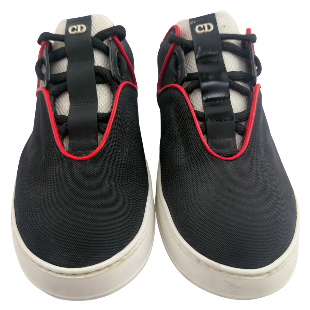 CHRISTIAN DIOR B17 Black & Red Canvas Trainers Size 6 LHQ1364