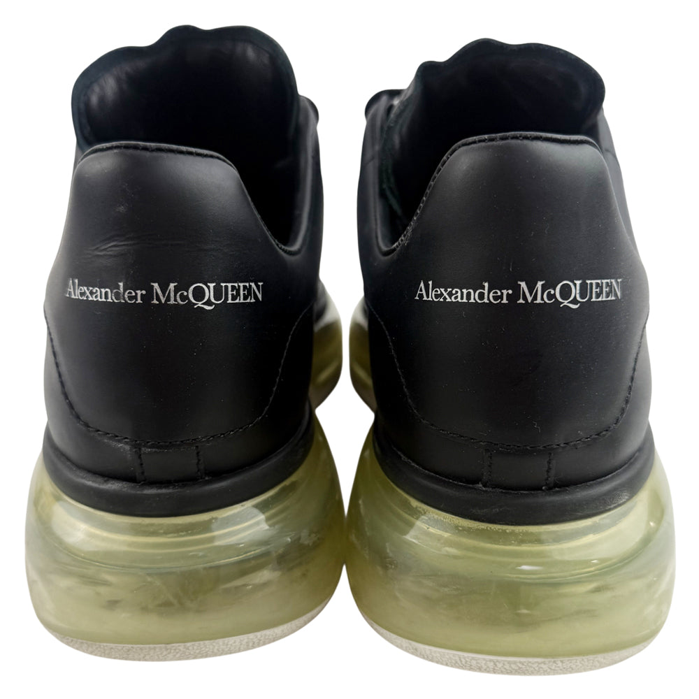 ALEXANDER McQUEEN Black Leather Clear Sole Trainers Size 6 LHQ1368