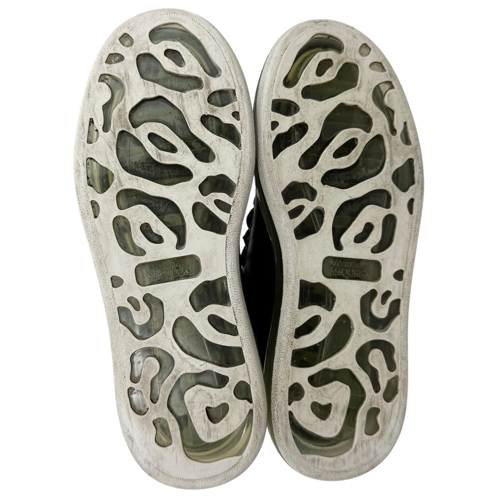 ALEXANDER McQUEEN Black Leather Clear Sole Trainers Size 6 LHQ1368