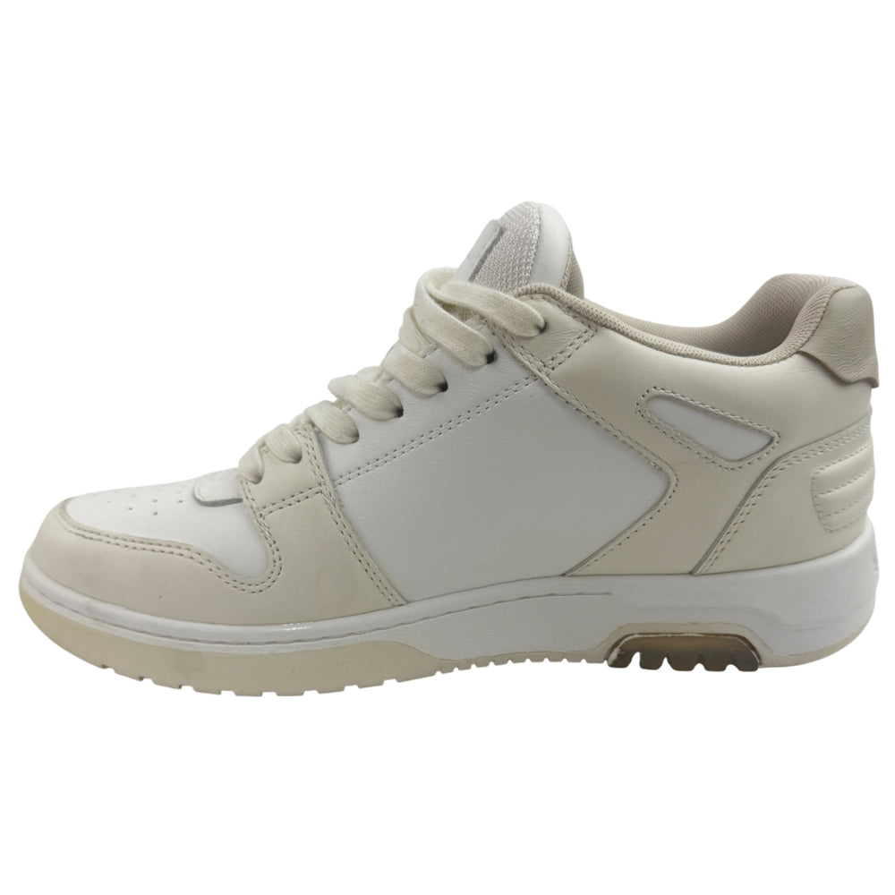 OFF WHITE Out Of Office Cream & Beige Leather Trainers Size 7 LHQ1370