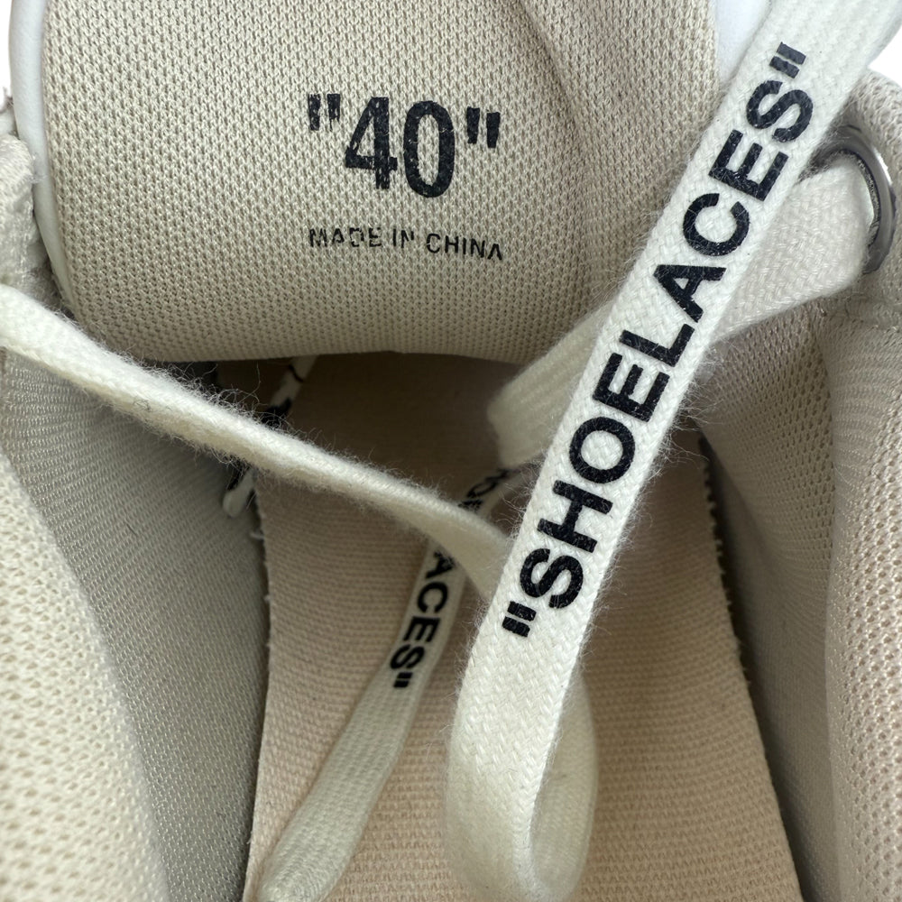 OFF WHITE Out Of Office Cream & Beige Leather Trainers Size 7 LHQ1370