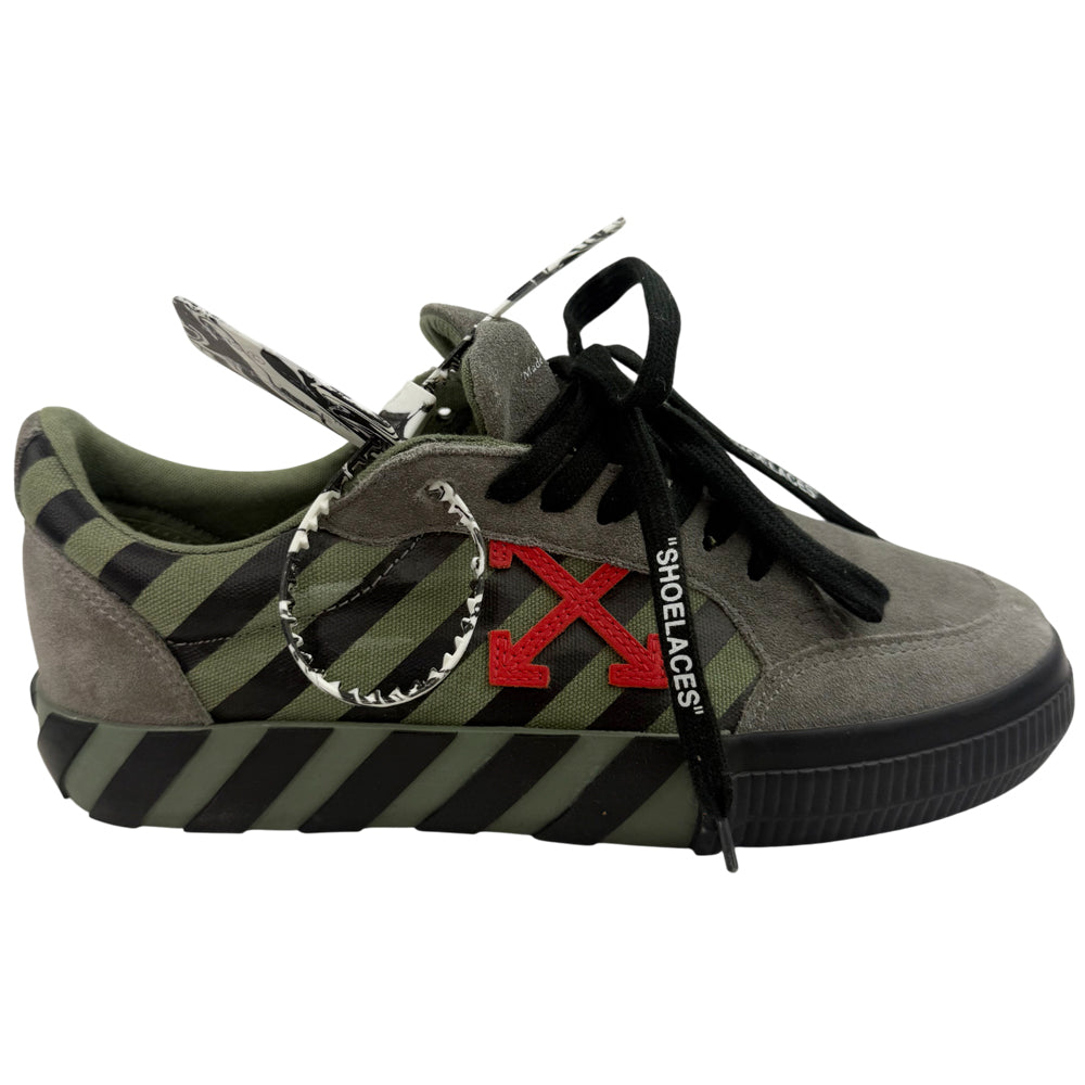 OFF-WHITE Khaki Suede Vulcan Trainers Size 7 LHQ1371