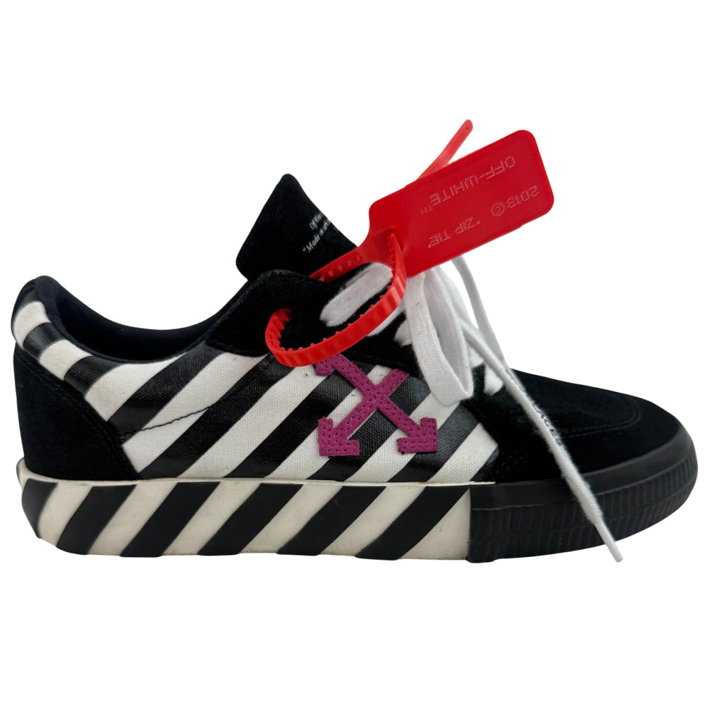 OFF-WHITE White & Black Suede Vulcan Trainers Size 7 LHQ1372