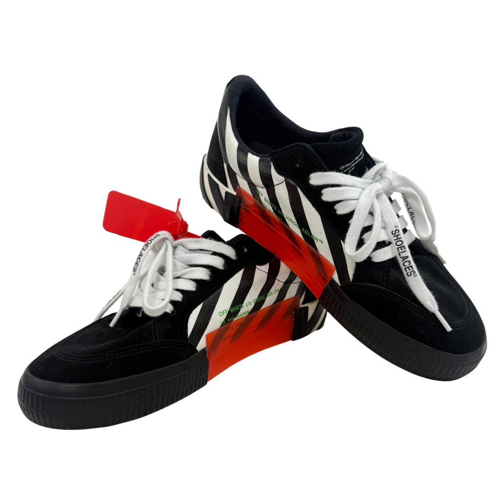 OFF-WHITE White & Black Suede Vulcan Trainers Size 7 LHQ1372