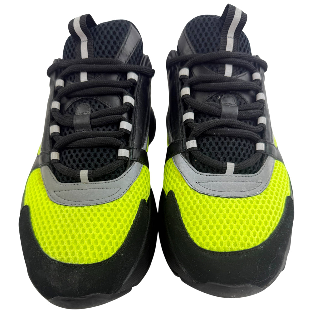 CHRISTIAN DIOR B22 Black & Yellow Canvas Trainers Size 7 LHQ1373