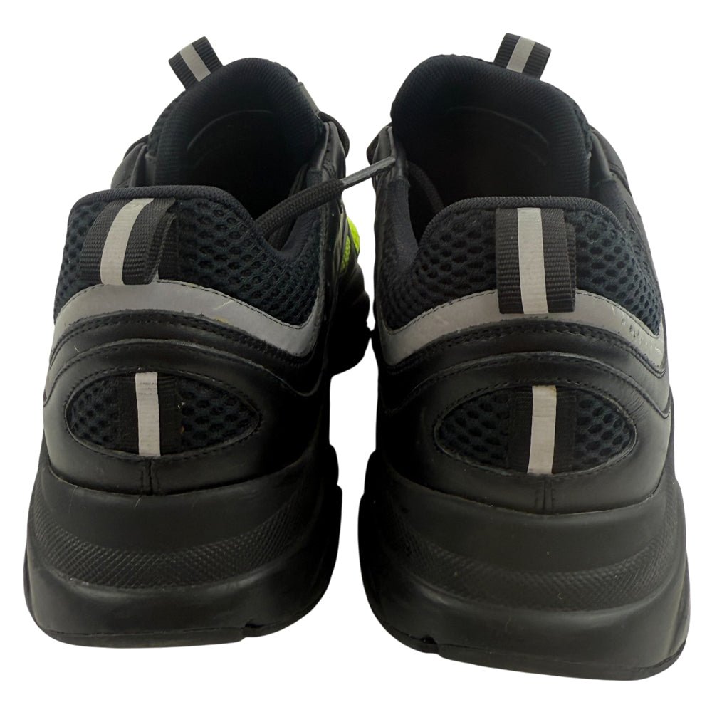 CHRISTIAN DIOR B22 Black & Yellow Canvas Trainers Size 7 LHQ1373