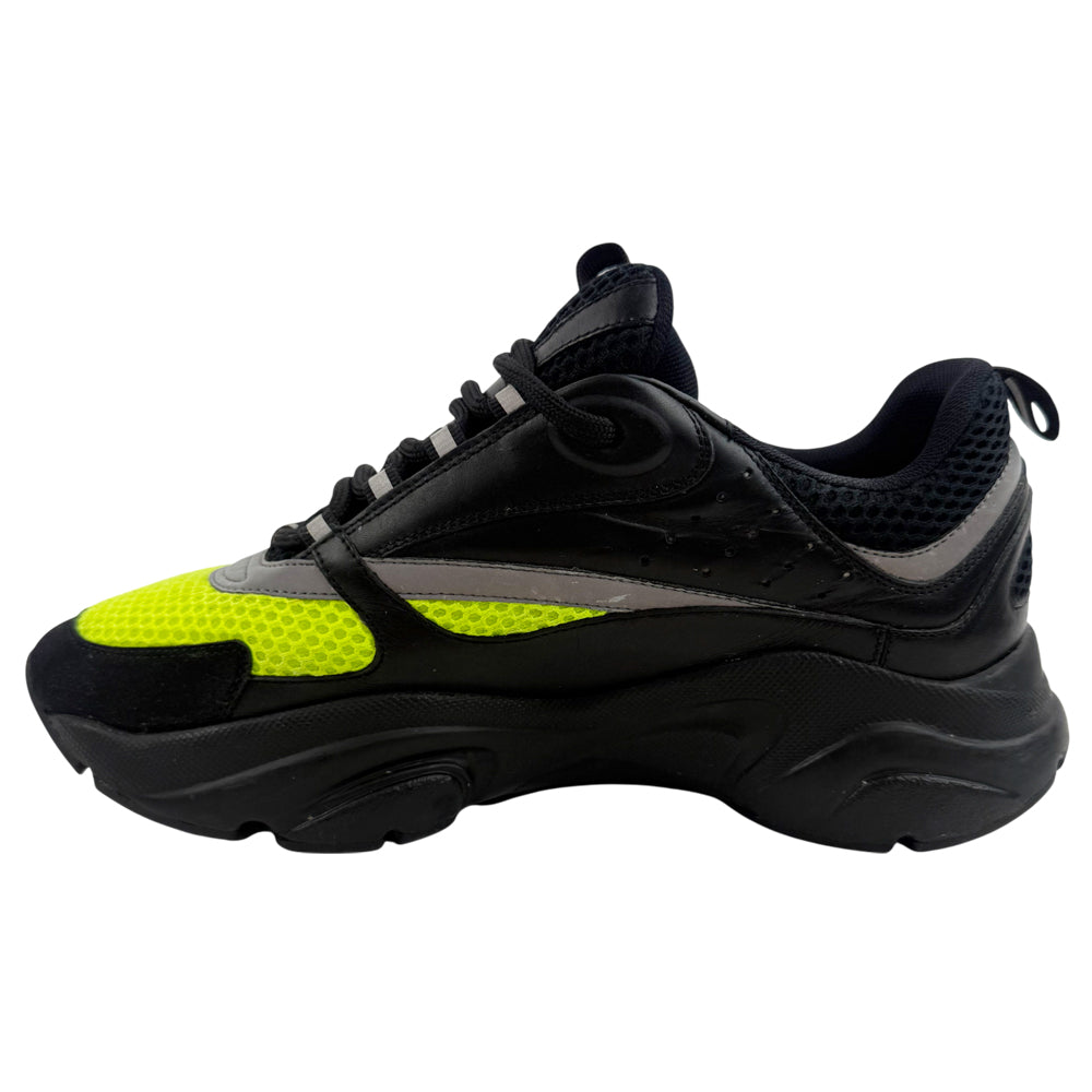 CHRISTIAN DIOR B22 Black & Yellow Canvas Trainers Size 7 LHQ1373