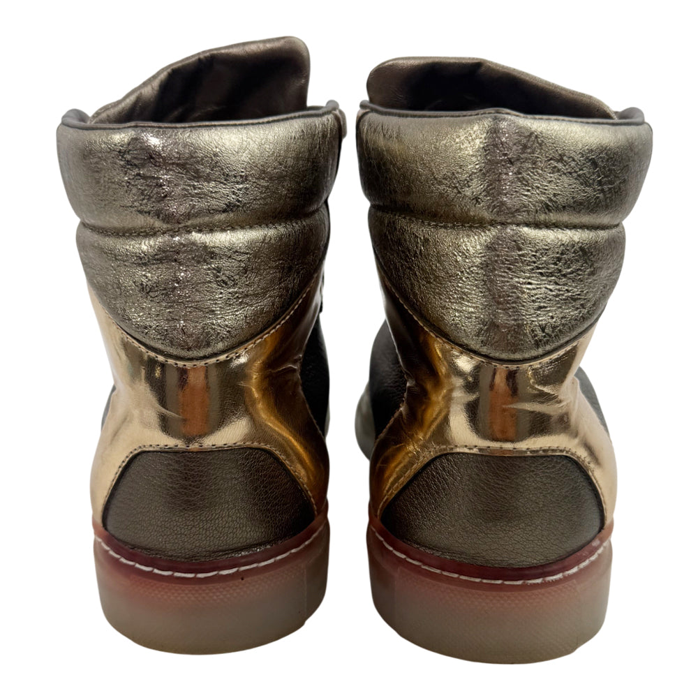 BALENCIAGA Gold Hightops Size 37 4 LHQ1378