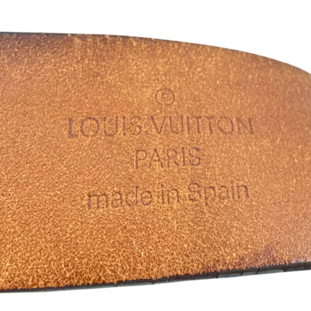 LOUIS VUITTON Santur LST Dark Brown Leather Belt Size 34" LHQ1401