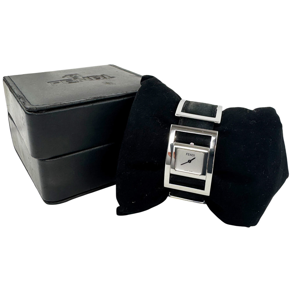 FENDI Ladies Gyro Square Form Silver Watch LHQ1402