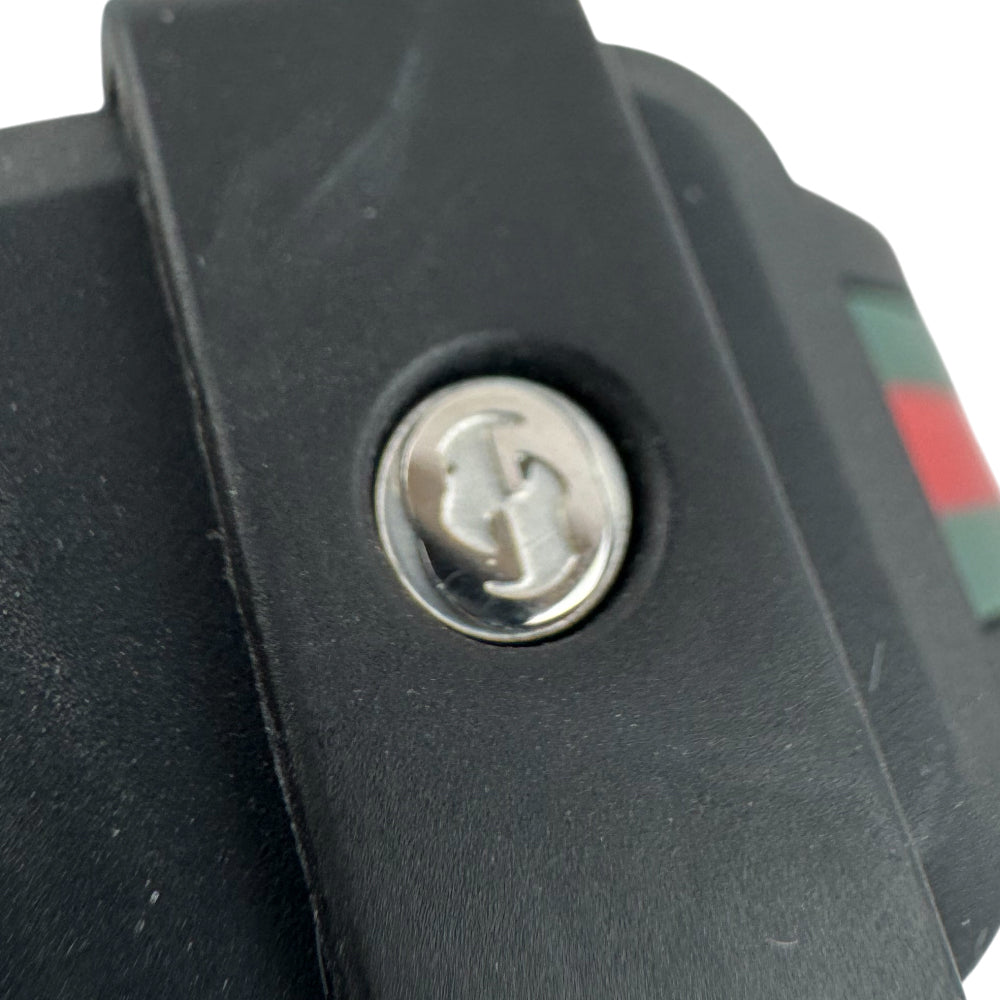 GUCCI Sync Black Dial Black Rubber Sherry Strap Mens Watch LHQ1403