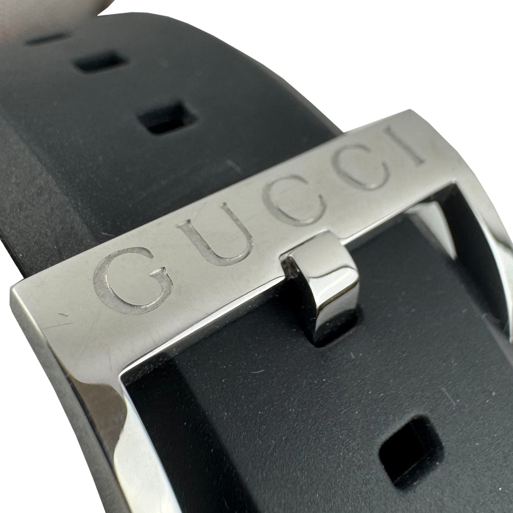 GUCCI Sync Black Dial Black Rubber Sherry Strap Mens Watch LHQ1403