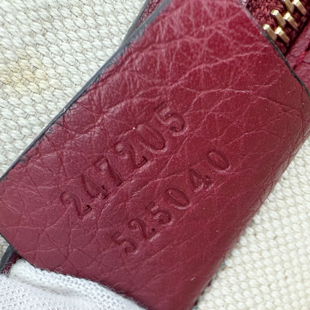 GUCCI Sherry Line GG Supreme Pink Boston Shoulder Bag With Strap LHQ1405