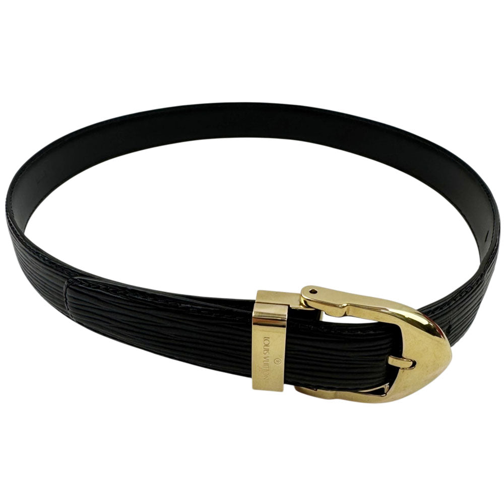 LOUIS VUITTON Black/Red Twin Set Epi Leather Belts Size 34"/44" LHQ1408