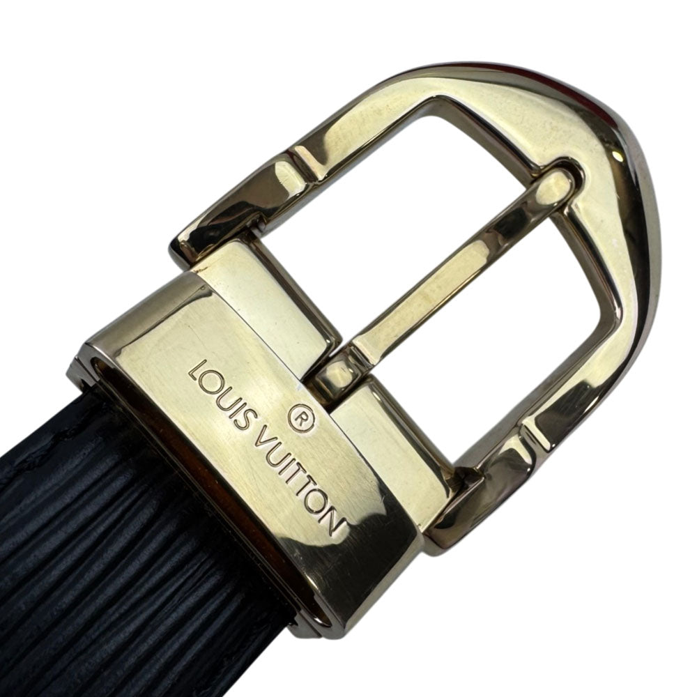 LOUIS VUITTON Black/Red Twin Set Epi Leather Belts Size 34"/44" LHQ1408