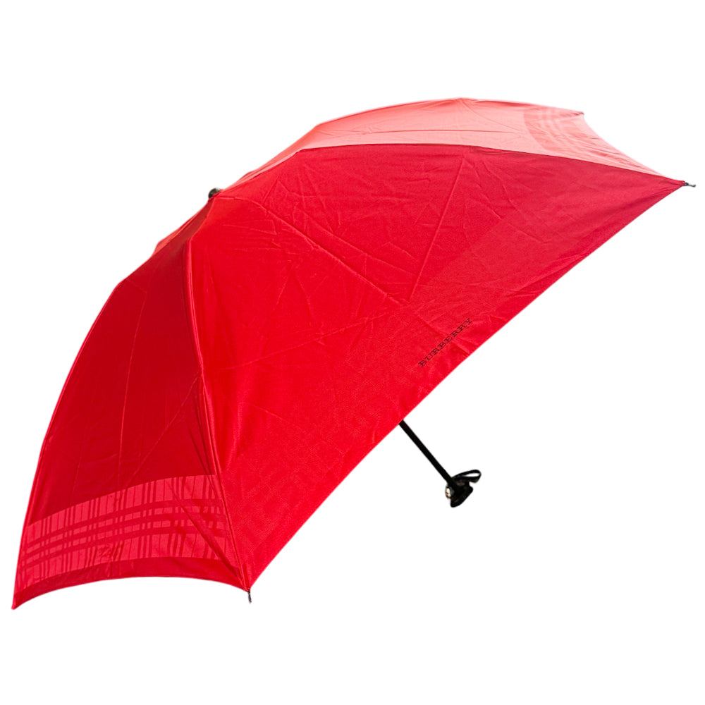 BURBERRY Red Check Carbon Umbrella LHQ1413