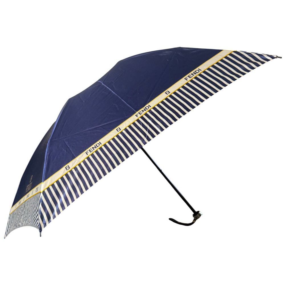 FENDI Navy Blue Folding Umbrella LHQ1421
