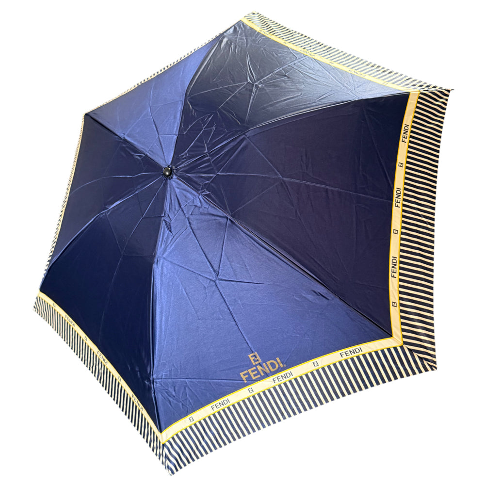 FENDI Navy Blue Folding Umbrella LHQ1421