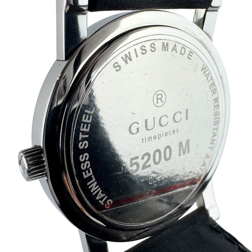 GUCCI Mens Silver & Black Watch LHQ1423
