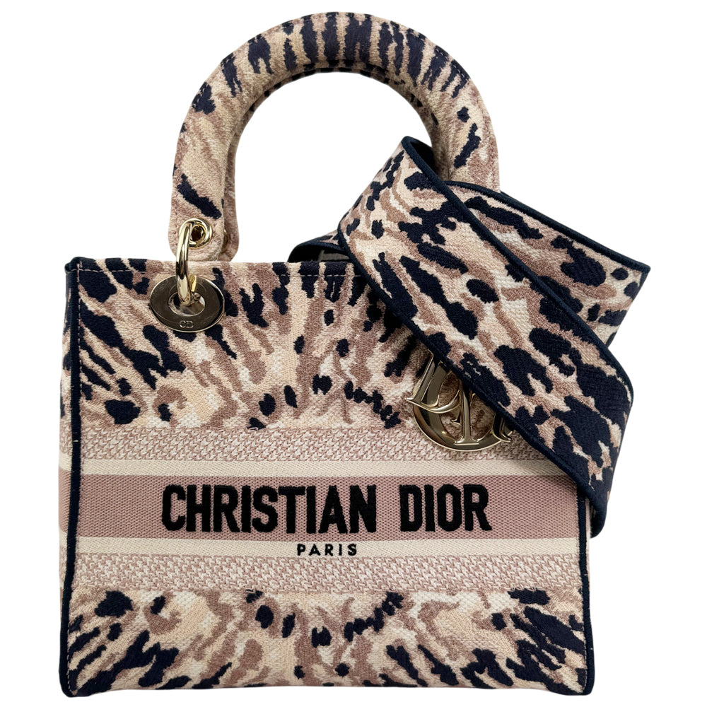 CHRISTIAN DIOR Multi-Colour Tie Dye/ Animal Print Lady D-Lite Medium Shoulder Bag LHQ1427