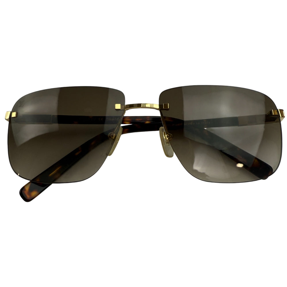 LOUIS VUITTON Damier Attitude Pilote Sunglasses LHQ1430