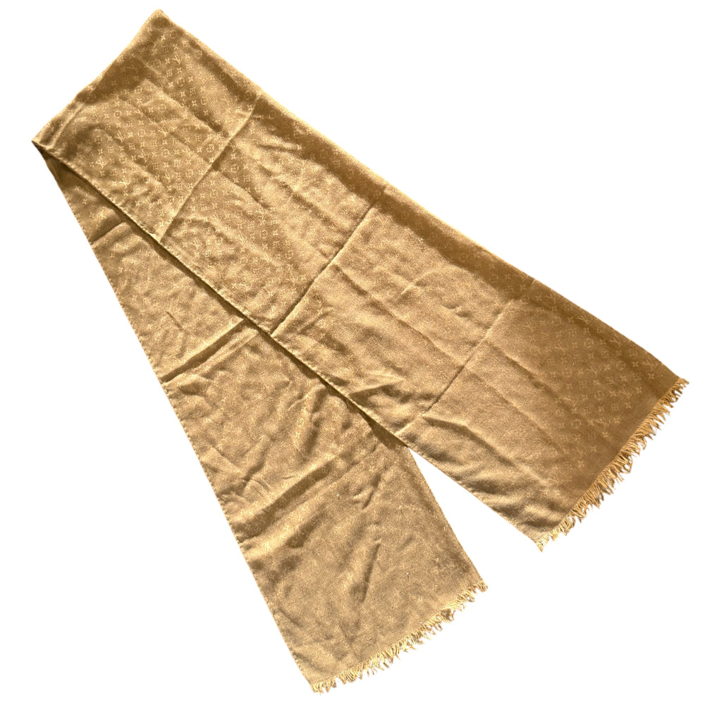 LOUIS VUITTON Monogram Brown scarf LHQ1441