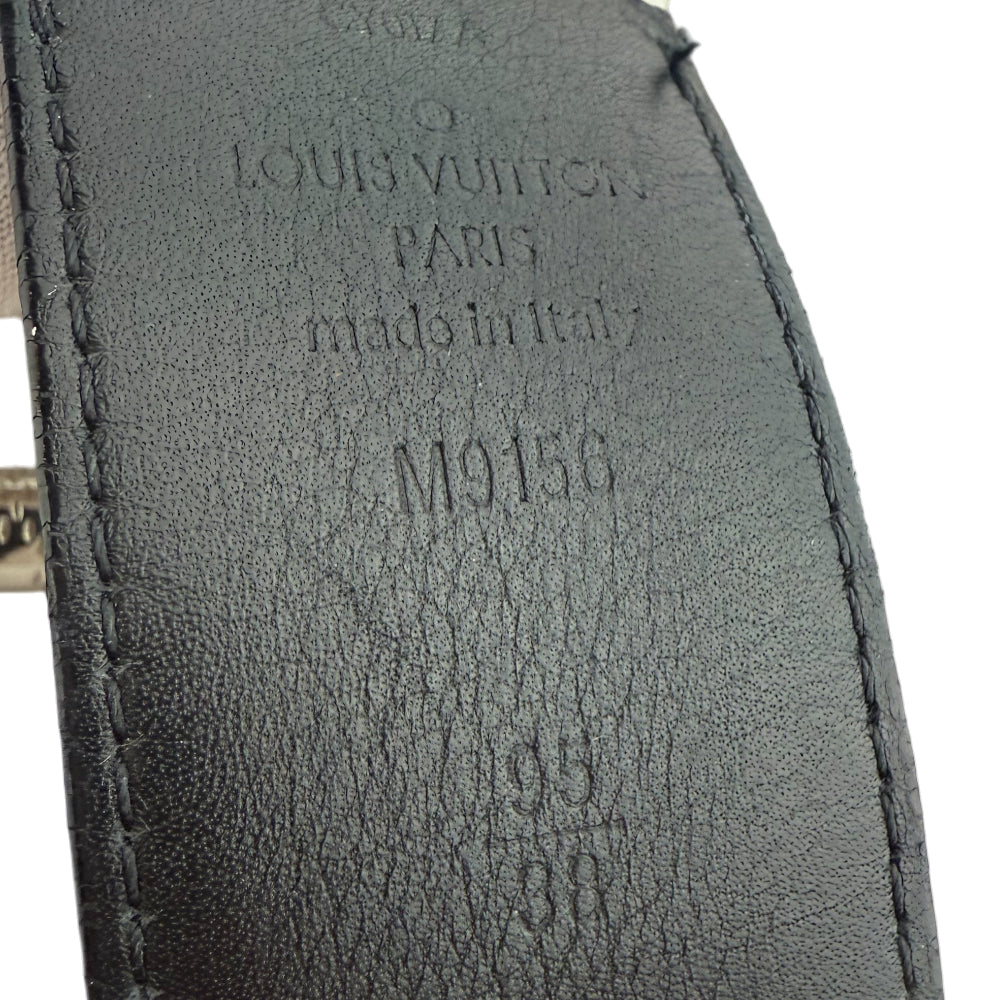 LOUIS VUITTON Damier Graphite Reversible Santur Mens Belt Size 36" LHQ1442