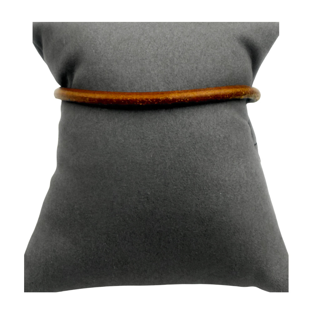 HERMES Hook Silver & Leather Bracelet LHQ1445