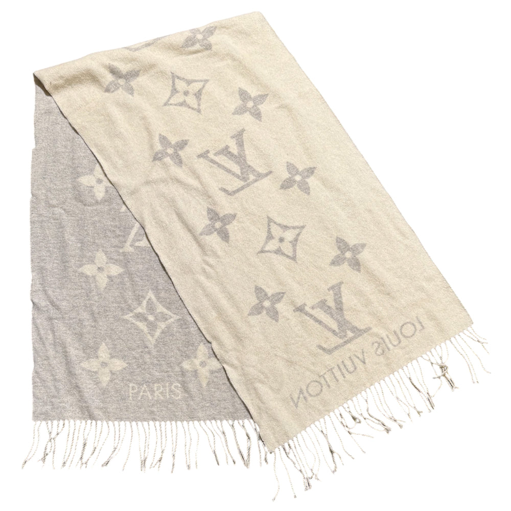 LOUIS VUITTON LV Reykjavik Grey Cashmere Scarf LHQ1446