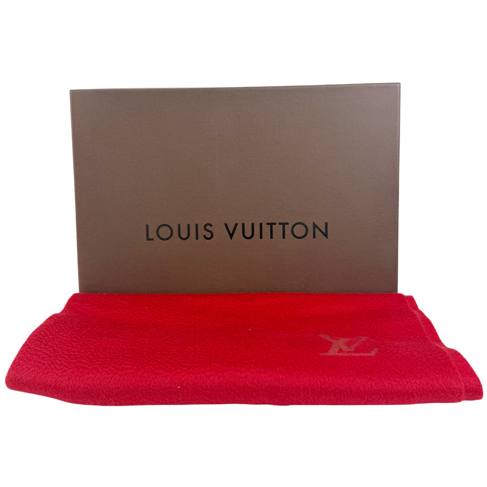 LOUIS VUITTON LV Red Cashmere Scarf LHQ1452
