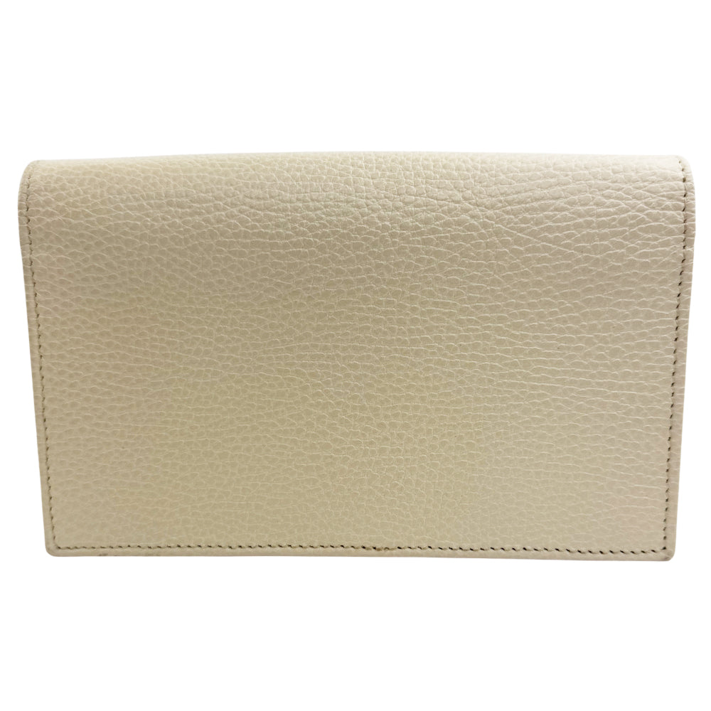 GUCCI GG Cream Leather Shoulder Clutch Bag LHQ1465