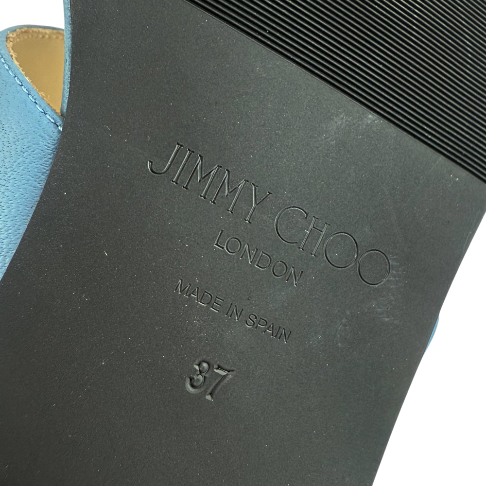 JIMMY CHOO Blue Leather Sandals Size UK 4 LHQ1471