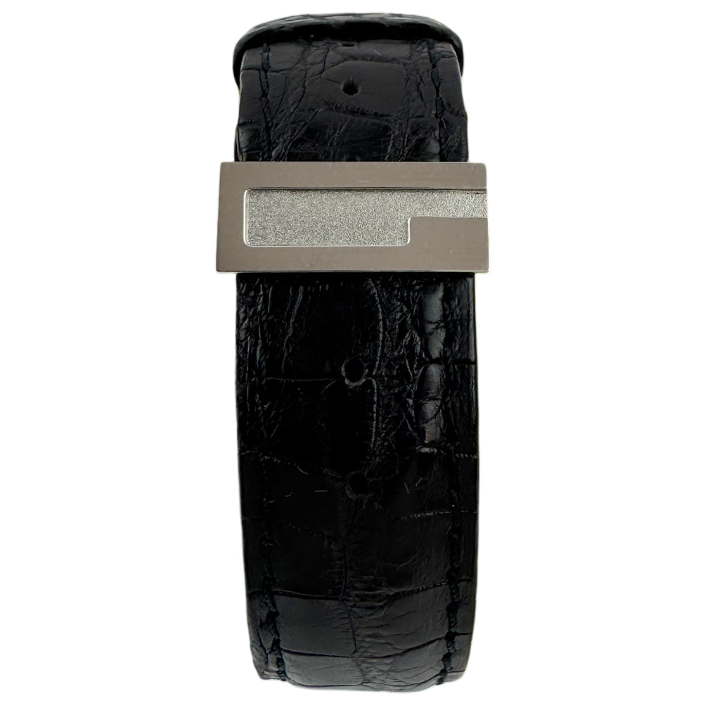 GUCCI Black Dial Silver Leather Strap Ladies Watch LHQ1472