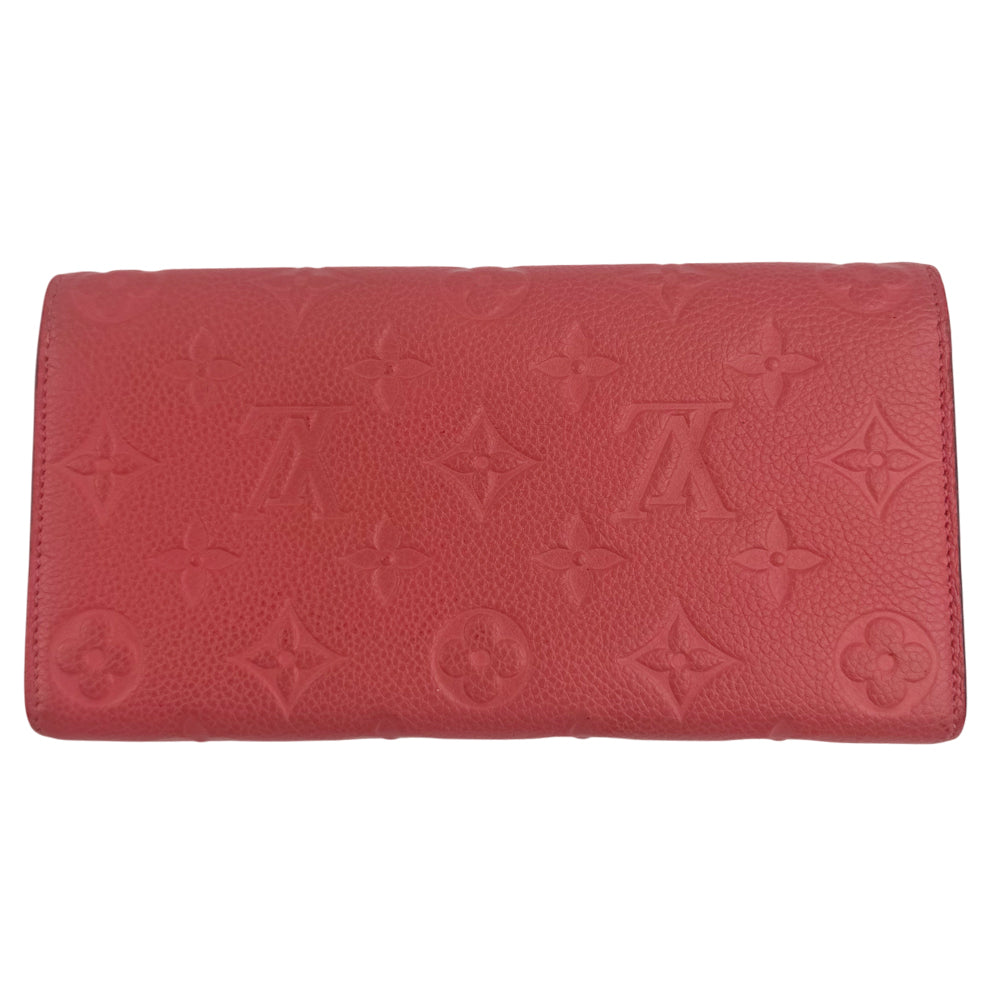 LOUIS VUITTON Emily Empreinte Pink Leather Long Purse LHQ1481