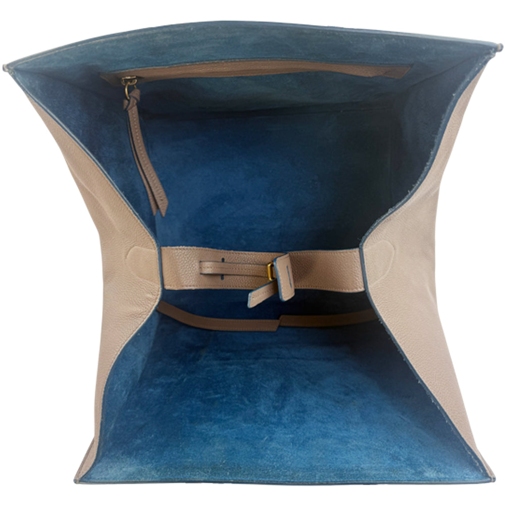 CELINE Phantom Brown Leather Medium Luggage Tote Bag LHQ1482