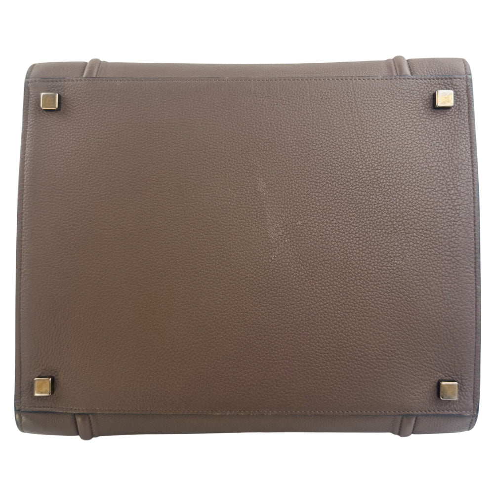 CELINE Phantom Brown Leather Medium Luggage Tote Bag LHQ1482