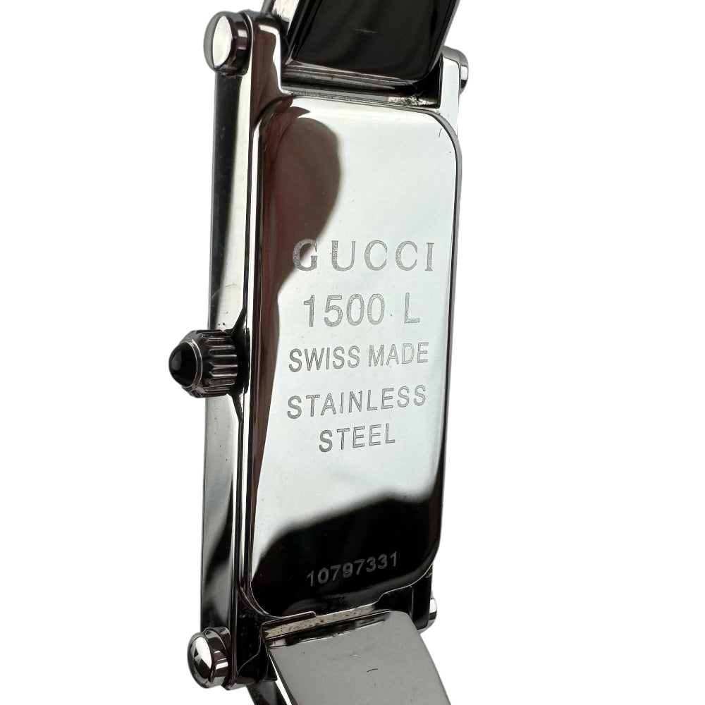 GUCCI Silver Grey Dial Stainless Steel Bangle Watch LHQ1486