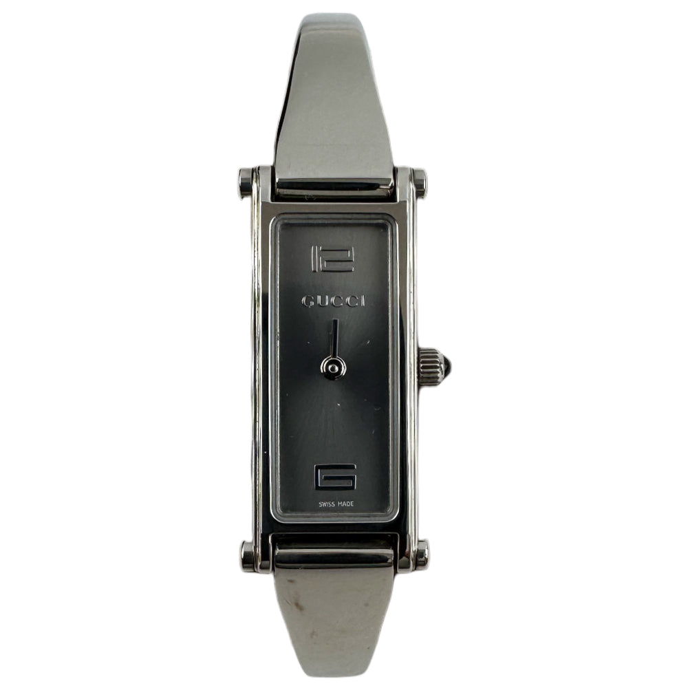 GUCCI Silver Grey Dial Stainless Steel Bangle Watch LHQ1486