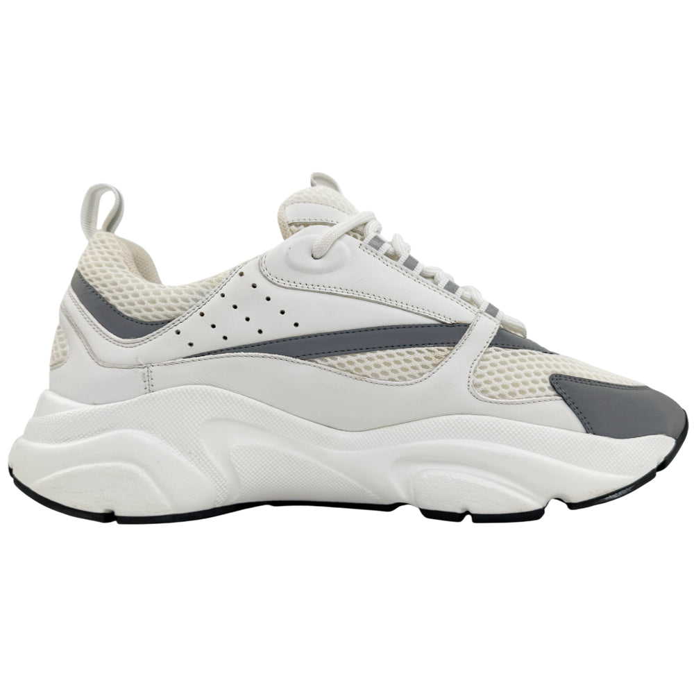 CHRISTIAN DIOR B22 White & Grey Trainers Size 8 UK LHQ1489