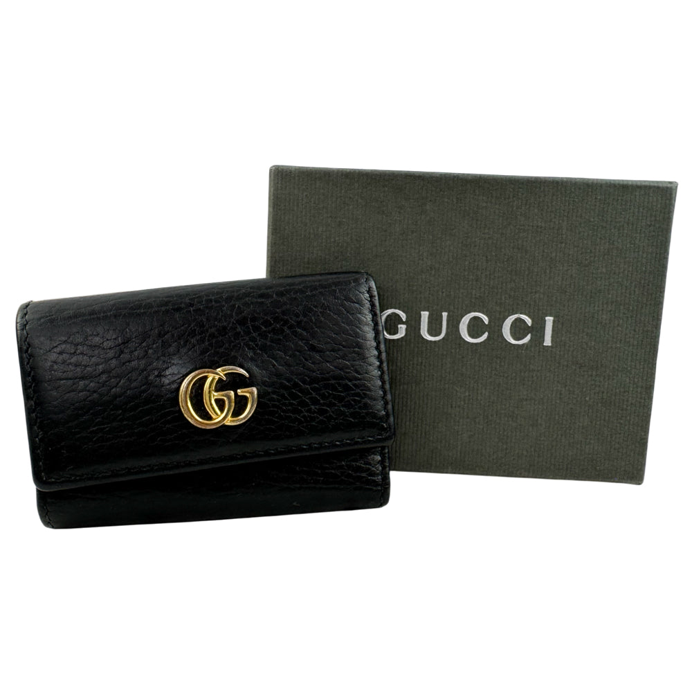 GUCCI GG Black Leather 6 Point Key Holder LHQ1505