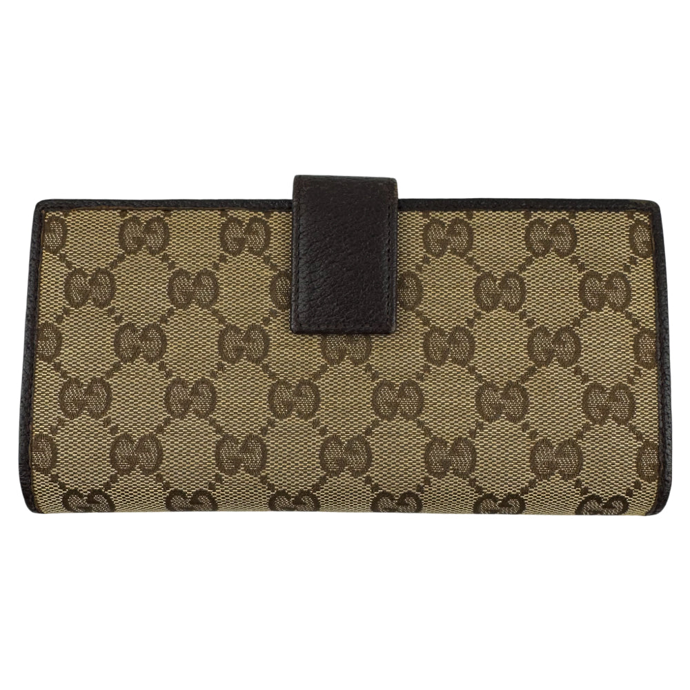 GUCCI GG Canvas Brown Long Purse LHQ1508