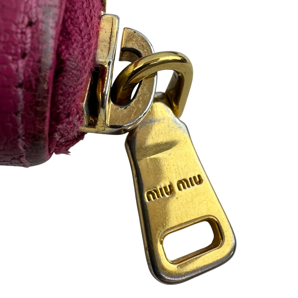 MIU MIU Pink Leather Zip-Around Purse LHQ1511